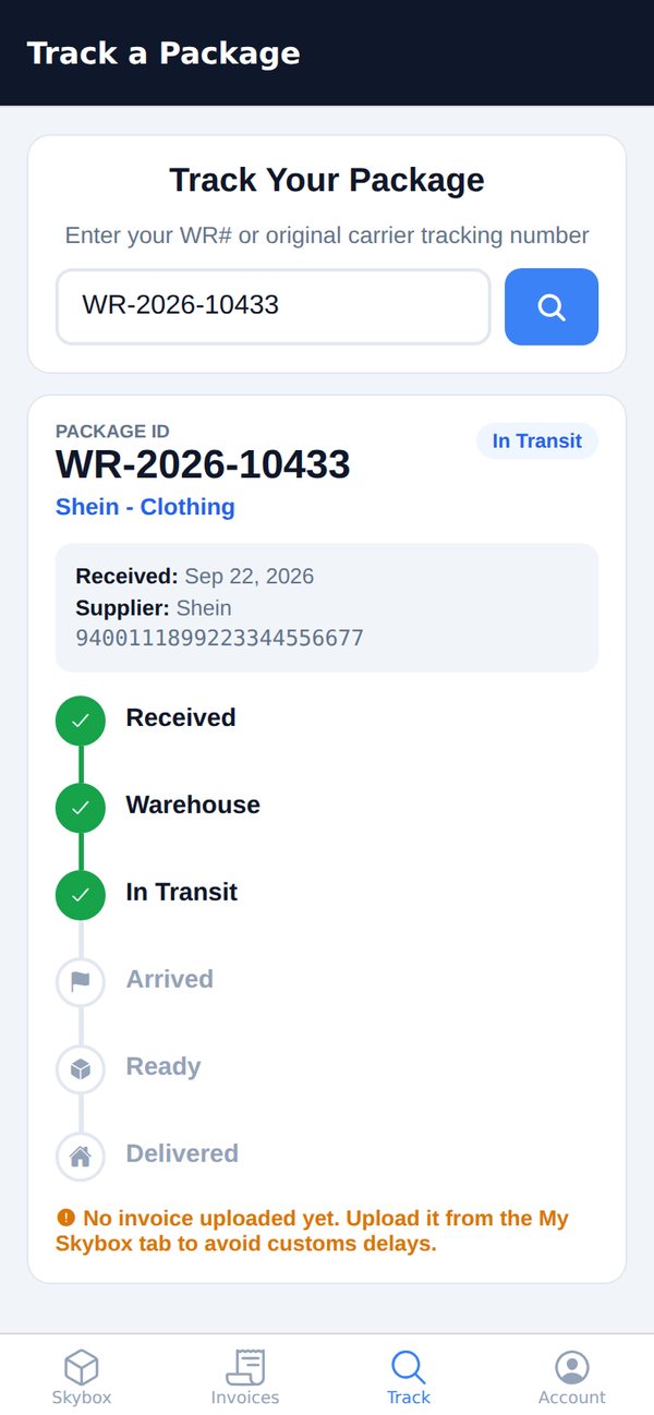 Package tracking timeline